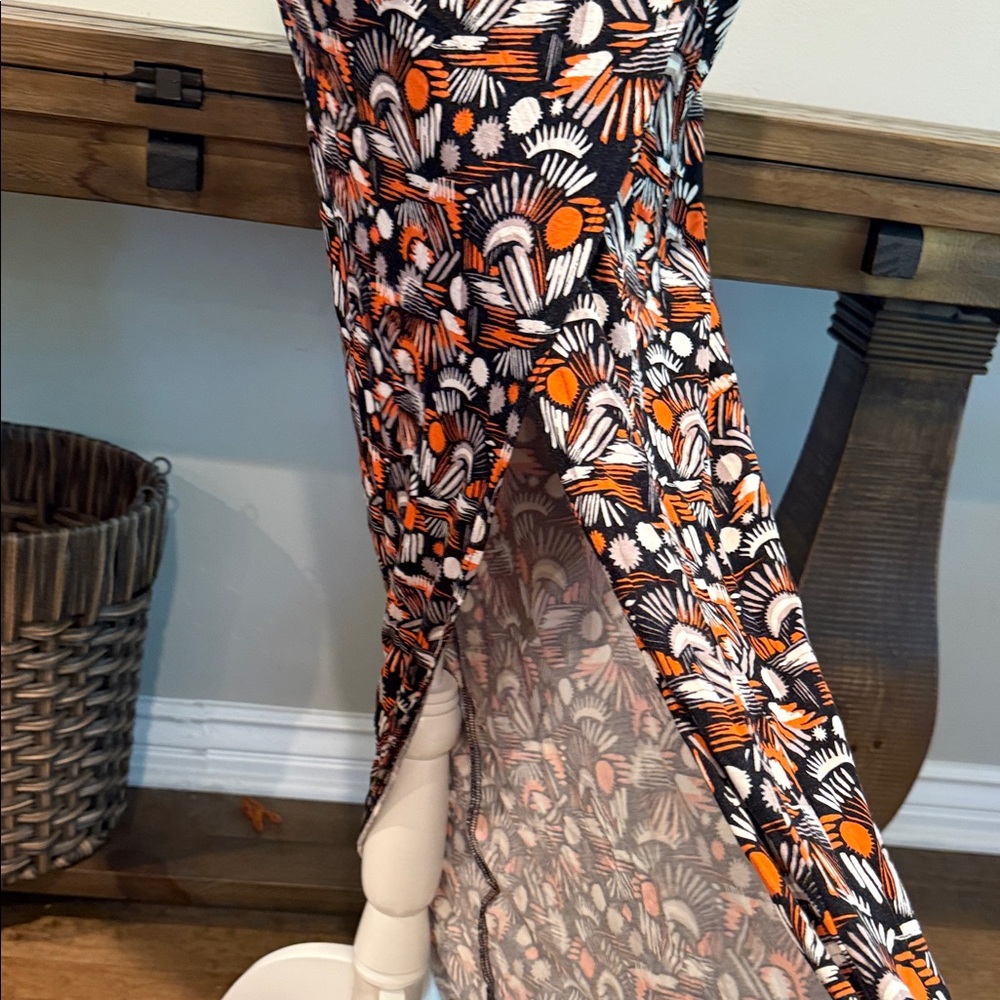 Free People Halter Dress - Black and Orange Pattern. Belt not included. - Picture 11 of 11